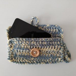 Serenity and Luxe Blue & Yellow Crochet Phone Case - BRAND NEW
